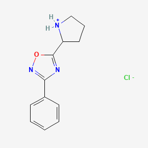 molecular formula C12H14ClN3O B12509076 2-(3-Phenyl-1,2,4-oxadiazol-5-yl)pyrrolidinium chloride 