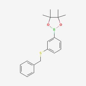 molecular formula C19H23BO2S B12509112 2-(3-(Benzylthio)phenyl)-4,4,5,5-tetramethyl-1,3,2-dioxaborolane 