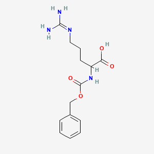 molecular formula C14H20N4O4 B12509152 2-{[(Benzyloxy)carbonyl]amino}-5-carbamimidamidopentanoic acid 