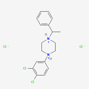 molecular formula C18H22Cl4N2 B12509174 1-(3,4-Dichlorophenyl)-4-(1-phenylethyl)piperazinium dichloride 