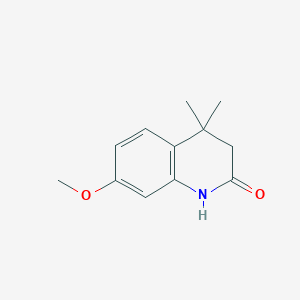 molecular formula C12H15NO2 B12509206 7-Methoxy-4,4-dimethyl-3,4-dihydroquinolin-2(1H)-one 
