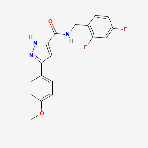 molecular formula C19H17F2N3O2 B12509249 N-(2,4-difluorobenzyl)-5-(4-ethoxyphenyl)-1H-pyrazole-3-carboxamide 