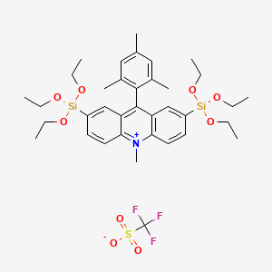 molecular formula C36H50F3NO9SSi2 B12509253 9-Mesityl-10-methyl-2,7-bis(triethoxysilyl)acridin-10-ium trifluoromethanesulfonate 