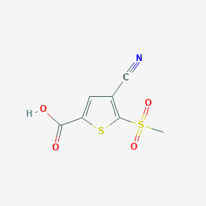 molecular formula C7H5NO4S2 B12509257 4-Cyano-5-(methylsulfonyl)thiophene-2-carboxylic acid 