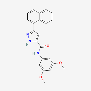 molecular formula C22H19N3O3 B12509293 N-(3,5-dimethoxyphenyl)-5-(naphthalen-1-yl)-1H-pyrazole-3-carboxamide 