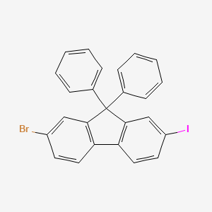 molecular formula C25H16BrI B12509310 2-bromo-7-iodo-9,9-diphenyl-9H-Fluorene 