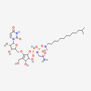 N-(2-amino-2-oxoethyl)-[2-[[5-(2,4-dioxopyrimidin-1-yl)-3,4-dihydroxyoxolan-2-yl]methoxy]-4,5-dihydroxy-3-(hydroxymethyl)cyclopent-2-en-1-yl]oxy-N-[hydroxy-[methyl(12-methyltridecyl)amino]oxyphosphoryl]phosphonamidic acid