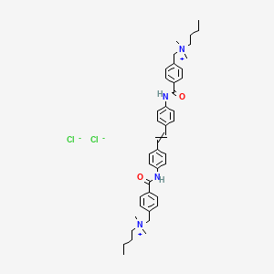 molecular formula C42H54Cl2N4O2 B12509369 Butyl({[4-({4-[2-(4-{4-[(butyldimethylammonio)methyl]benzamido}phenyl)ethenyl]phenyl}carbamoyl)phenyl]methyl})dimethylazanium dichloride 