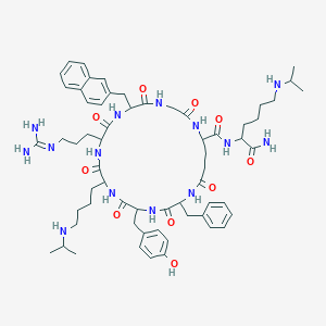 molecular formula C62H88N14O10 B12509378 DL-N(1)Phe-DL-Tyr-DL-Lys(iPr)-DL-Arg-DL-2Nal-Gly-DL-Glu(1)-DL-Lys(iPr)-NH2 