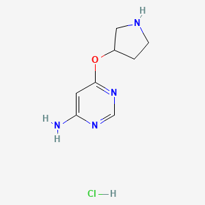 molecular formula C8H13ClN4O B12509403 6-(Pyrrolidin-3-yloxy)pyrimidin-4-amine hydrochloride 