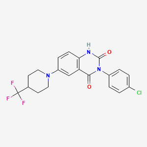 molecular formula C20H17ClF3N3O2 B12509441 3-(4-chlorophenyl)-6-[4-(trifluoromethyl)piperidin-1-yl]quinazoline-2,4(1H,3H)-dione 
