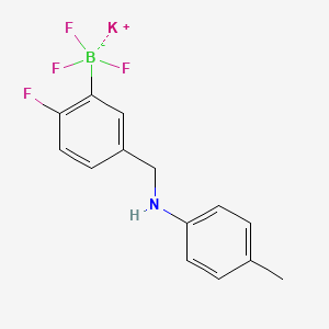 molecular formula C14H13BF4KN B12509455 Potassium trifluoro(2-fluoro-5-((p-tolylamino)methyl)phenyl)borate 