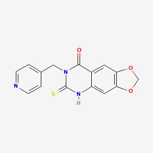 molecular formula C15H11N3O3S B12509462 7-(pyridin-4-ylmethyl)-6-thioxo-6,7-dihydro[1,3]dioxolo[4,5-g]quinazolin-8(5H)-one 