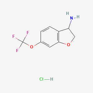 molecular formula C9H9ClF3NO2 B12509484 6-(Trifluoromethoxy)-2,3-dihydrobenzofuran-3-amine;hydrochloride 