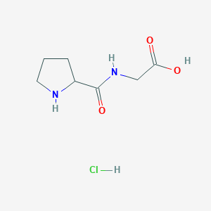 molecular formula C7H13ClN2O3 B12509496 2-[(Pyrrolidin-2-yl)formamido]acetic acid hydrochloride 