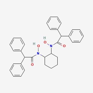 molecular formula C34H34N2O4 B12509504 N-Hydroxy-N-[2-(N-hydroxy-2,2-diphenylacetamido)cyclohexyl]-2,2-diphenylacetamide 