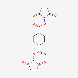 molecular formula C16H18N2O8 B12509527 trans-Bis(2,5-dioxopyrrolidin-1-yl) cyclohexane-1,4-dicarboxylate 