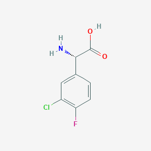 molecular formula C8H7ClFNO2 B12509603 (S)-Amino(3-chloro-4-fluorophenyl)acetic acid 