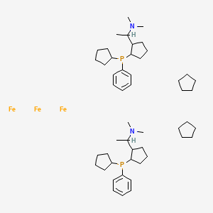 molecular formula C50H84Fe3N2P2 B12509637 cyclopentane;1-[2-[cyclopentyl(phenyl)phosphanyl]cyclopentyl]-N,N-dimethylethanamine;iron 