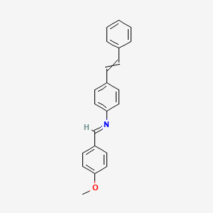 molecular formula C22H19NO B12509647 1-(4-methoxyphenyl)-N-[4-(2-phenylethenyl)phenyl]methanimine 