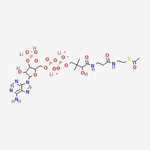 molecular formula C23H35Li3N7O17P3S B12509669 Trilithium(1+) 3-[(2-{[2-(acetylsulfanyl)ethyl]carbamoyl}ethyl)carbamoyl]-3-hydroxy-2,2-dimethylpropyl {[5-(6-aminopurin-9-yl)-3-(hydrogen phosphonatooxy)-4-hydroxyoxolan-2-yl]methyl phosphonato}oxyphosphonate 