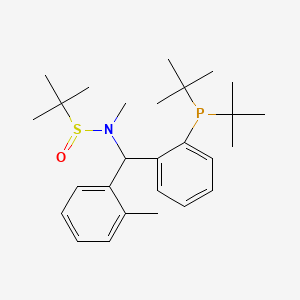 molecular formula C27H42NOPS B12509686 N-{[2-(di-tert-butylphosphanyl)phenyl](2-methylphenyl)methyl}-N,2-dimethylpropane-2-sulfinamide 