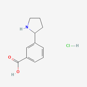 molecular formula C11H14ClNO2 B12509691 3-(Pyrrolidin-2-yl)benzoic acid hydrochloride 