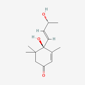 4-Hydroxy-4-(3-hydroxy-1-butenyl)-3,5,5-trimethyl-2-cyclohexen-1-one, (4R,3R)-(E)-(+/-)-