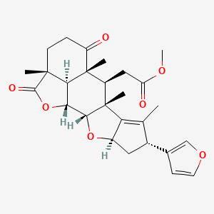 molecular formula C27H32O7 B1250979 methyl 2-[(1R,2S,4R,6R,9R,10S,11R,15R,18R)-6-(furan-3-yl)-7,9,11,15-tetramethyl-12,16-dioxo-3,17-dioxapentacyclo[9.6.1.02,9.04,8.015,18]octadec-7-en-10-yl]acetate 