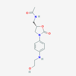 molecular formula C14H19N3O4 B125098 N-[[(5S)-3-[4-(2-hydroxyethylamino)phenyl]-2-oxo-1,3-oxazolidin-5-yl]methyl]acetamide CAS No. 227200-81-9