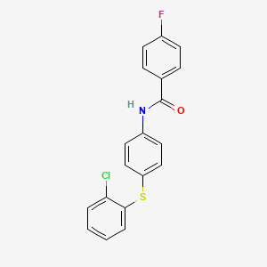 molecular formula C19H13ClFNOS B12509832 N-{4-[(2-chlorophenyl)sulfanyl]phenyl}-4-fluorobenzenecarboxamide CAS No. 339105-32-7