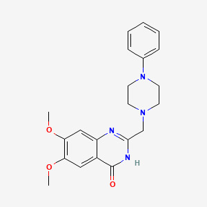 molecular formula C21H24N4O3 B12509877 6,7-Dimethoxy-2-((4-phenylpiperazin-1-yl)methyl)quinazolin-4(3H)-one 