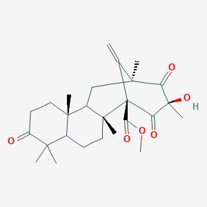 molecular formula C26H36O6 B1251025 methyl (1S,2R,10R,13S,15R)-15-hydroxy-2,6,6,10,13,15-hexamethyl-17-methylidene-7,14,16-trioxotetracyclo[11.3.1.02,11.05,10]heptadecane-1-carboxylate 