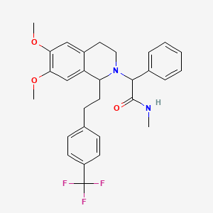 2-[6,7-Dimethoxy-1-[2-[4-(trifluoromethyl)phenyl]ethyl]-3,4-dihydro-1H-isoquinolin-2-yl]-N-methyl-2-phenylacetamide