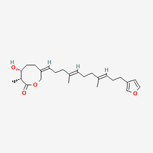 molecular formula C25H36O4 B1251096 (3R,4R,7Z)-7-[(4E,8E)-11-(furan-3-yl)-4,8-dimethylundeca-4,8-dienylidene]-4-hydroxy-3-methyloxocan-2-one 