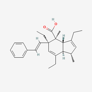 (1S,3aS,4S,5R,7aR)-3,5,7-triethyl-1,4-dimethyl-5-[(E)-2-phenylethenyl]-3a,7a-dihydro-1H-indene-4-carboxylic acid