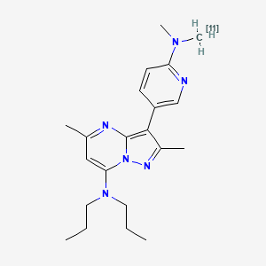 molecular formula C21H30N6 B1251102 2,5-dimethyl-3-[6-[methyl((111C)methyl)amino]pyridin-3-yl]-N,N-dipropylpyrazolo[1,5-a]pyrimidin-7-amine 