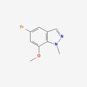 molecular formula C9H9BrN2O B12511475 5-Bromo-7-methoxy-1-methyl-1H-indazole 