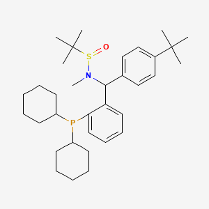 molecular formula C34H52NOPS B12511639 N-[(4-tert-butylphenyl)[2-(dicyclohexylphosphanyl)phenyl]methyl]-N,2-dimethylpropane-2-sulfinamide 