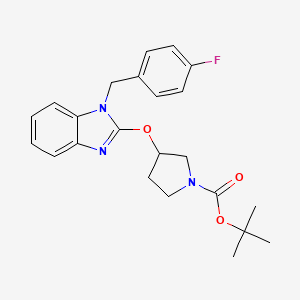 molecular formula C23H26FN3O3 B12511674 Tert-butyl 3-({1-[(4-fluorophenyl)methyl]-1,3-benzodiazol-2-yl}oxy)pyrrolidine-1-carboxylate 