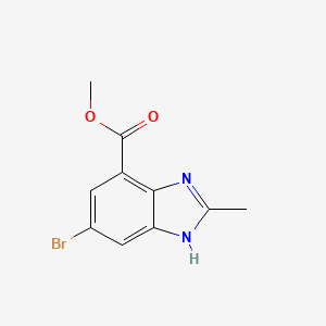 molecular formula C10H9BrN2O2 B12511895 Methyl 5-bromo-2-methyl-1H-benzo[d]imidazole-7-carboxylate 