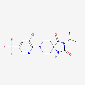 molecular formula C16H18ClF3N4O2 B12511972 8-[3-Chloro-5-(trifluoromethyl)-2-pyridinyl]-3-isopropyl-1,3,8-triazaspiro[4.5]decane-2,4-dione 