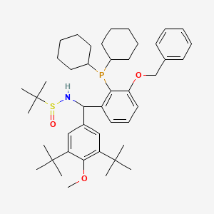 molecular formula C45H66NO3PS B12511977 N-{[3-(benzyloxy)-2-(dicyclohexylphosphanyl)phenyl](3,5-di-tert-butyl-4-methoxyphenyl)methyl}-2-methylpropane-2-sulfinamide 