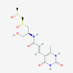 (E)-N-[(2S)-1-hydroxy-3-[(R)-[(S)-methylsulfinyl]methylsulfinyl]propan-2-yl]-3-(6-methyl-2,4-dioxo-1H-pyrimidin-5-yl)prop-2-enamide