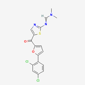molecular formula C17H13Cl2N3O2S B12512172 N'-{5-[5-(2,4-dichlorophenyl)furan-2-carbonyl]-1,3-thiazol-2-yl}-N,N-dimethylmethanimidamide 
