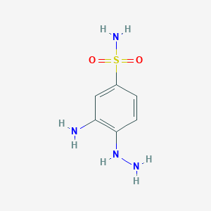 molecular formula C6H10N4O2S B12512188 3-Amino-4-hydrazinylbenzenesulfonamide 
