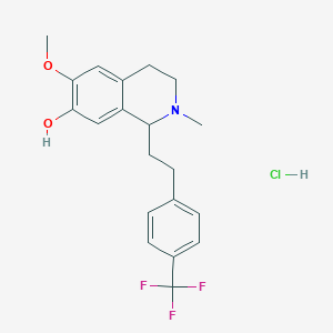 molecular formula C20H23ClF3NO2 B1251238 7-Hydroxy-6-methoxy-2-methyl-1-(2-(4-(trifluoromethyl)phenyl)ethyl)-1,2,3,4-tetrahydroisoquinoline hydrochloride 