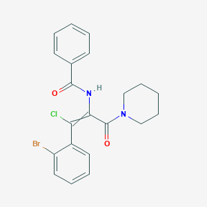 molecular formula C21H20BrClN2O2 B12512381 N-[(1Z)-1-(2-bromophenyl)-1-chloro-3-oxo-3-(piperidin-1-yl)prop-1-en-2-yl]benzamide 