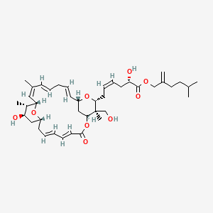 molecular formula C41H60O9 B1251248 (5-methyl-2-methylidenehexyl) (Z,2S)-2-hydroxy-6-[(1S,4E,6E,9R,11R,12S,13S,14Z,16E,19E,21R,23R,24R)-11-hydroxy-24-(hydroxymethyl)-12,15,24-trimethyl-3-oxo-2,22,26-trioxatricyclo[19.3.1.19,13]hexacosa-4,6,14,16,19-pentaen-23-yl]hex-4-enoate 