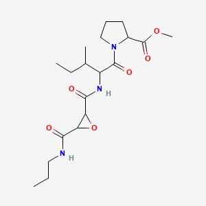 molecular formula C19H31N3O6 B12512493 Methyl 1-(3-methyl-2-{[3-(propylcarbamoyl)oxiran-2-YL]formamido}pentanoyl)pyrrolidine-2-carboxylate 